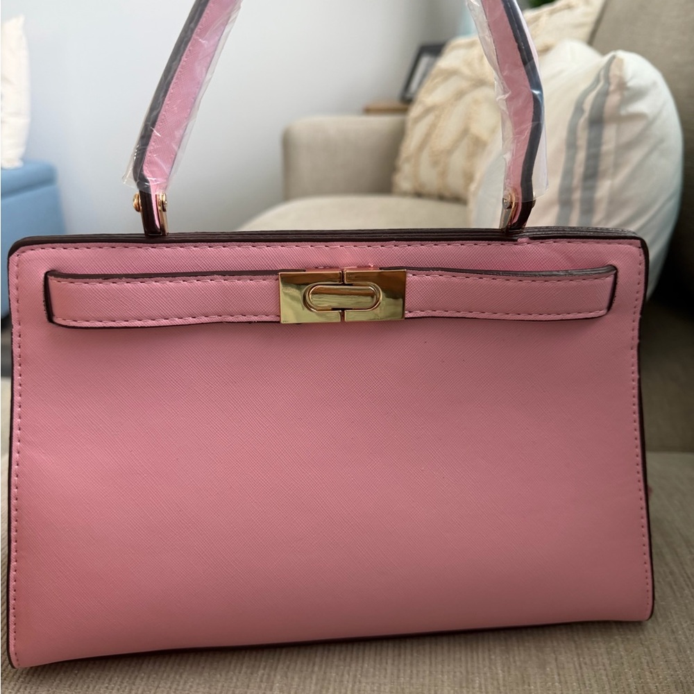 Pink Structured Top-Handle Women’s Bag